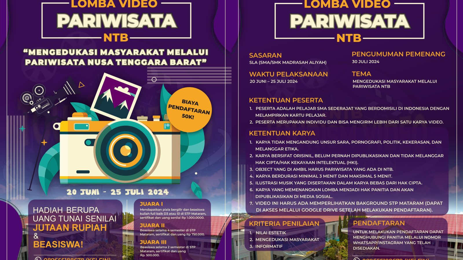 Lomba Video Pendek STP Mataram Berhadiah Jutaan