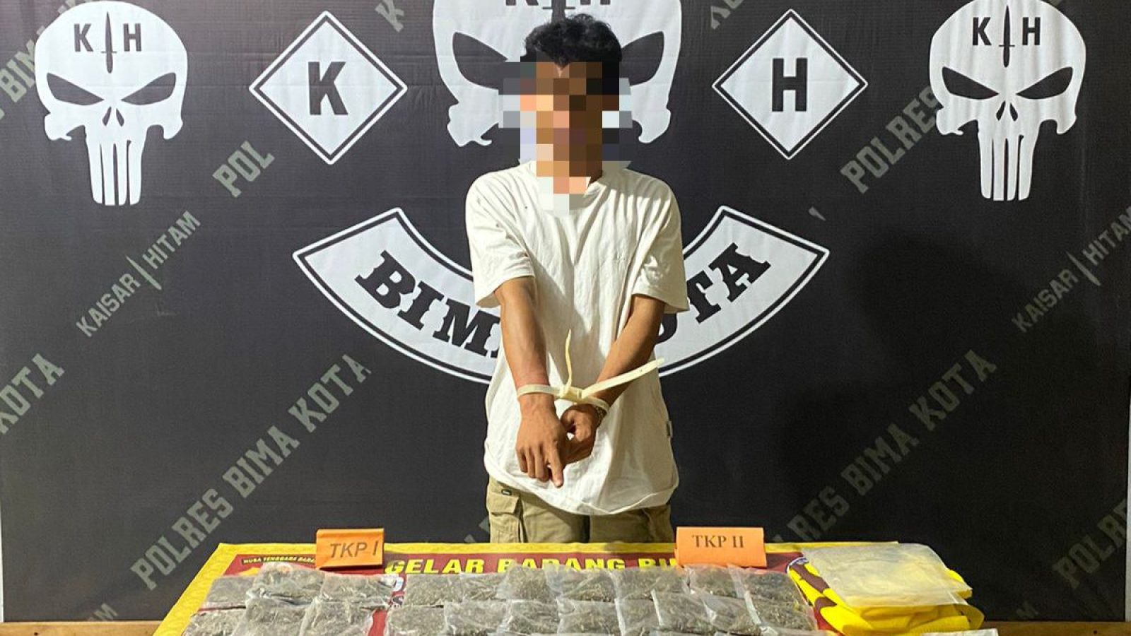 Oknum Mahasiswa Edarkan 63 Poket Ganja Diciduk Tim Kaisar Hitam Polres Bima Kota