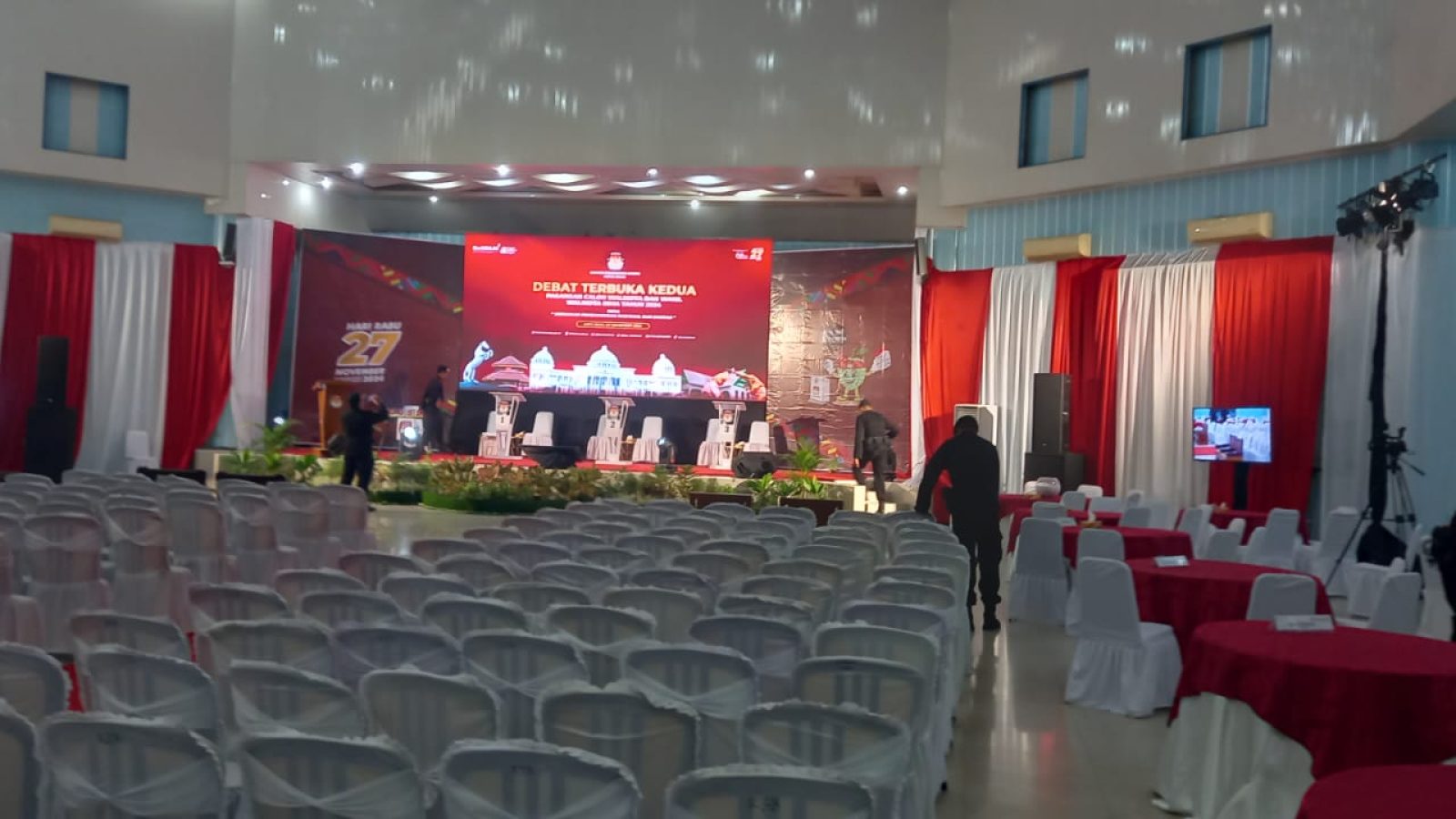 Tim Gegana Sterilkan Lokasi Debat Kedua Paslon Pilkada Kota Bima