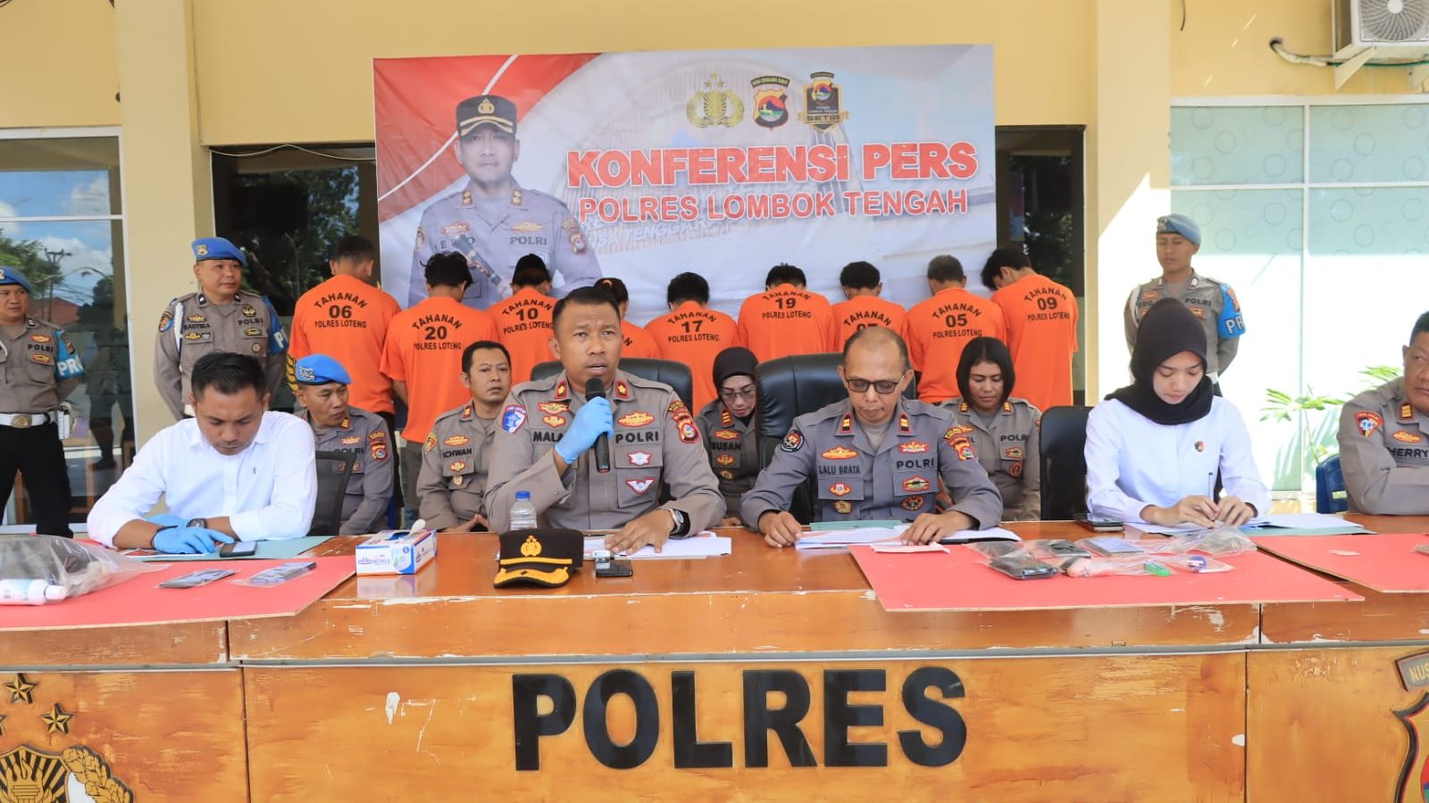 Polres Lombok Tengah Amankan 9 Tersangka