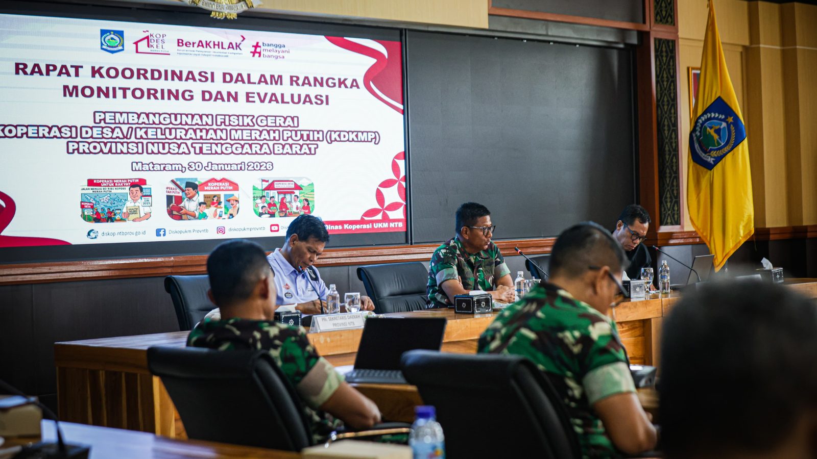 Prioritas Pembangunan Gerai KDKMP Dipercepat, Pemprov NTB dan Korem 162/Wira Bhakti Gelar Rakor