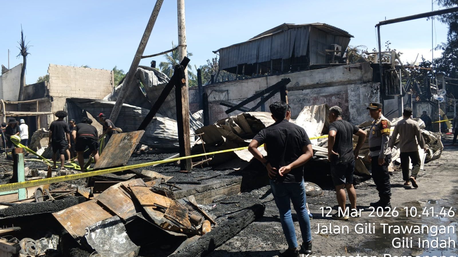 Kebakaran di Gili Trawangan Hanguskan Sejumlah Bangunan Usaha