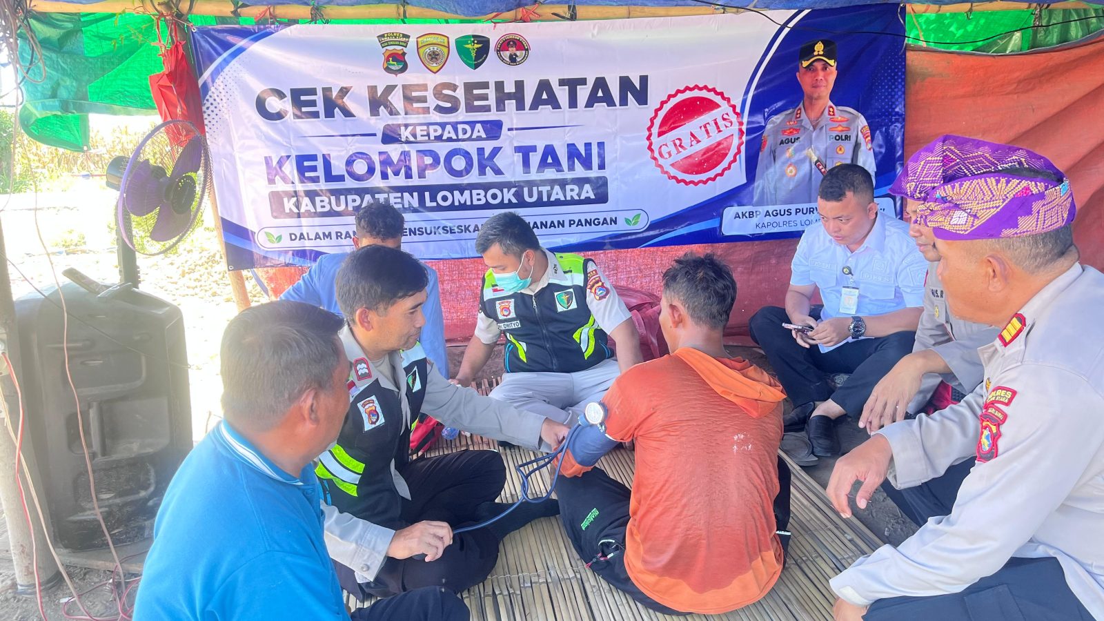 JELANG PANEN RAYA KUARTAL II 2026, POLRES LOMBOK UTARA TURUN JAGA KESEHATAN PETANI