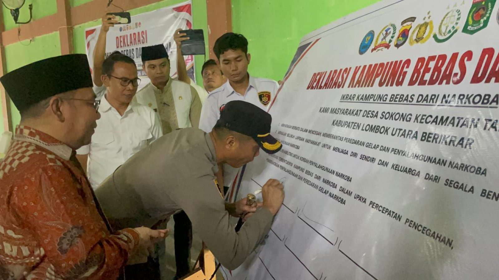 Polres Lombok Utara Deklarasikan Desa Sokong “Kampung Bebas Dari Narkoba”