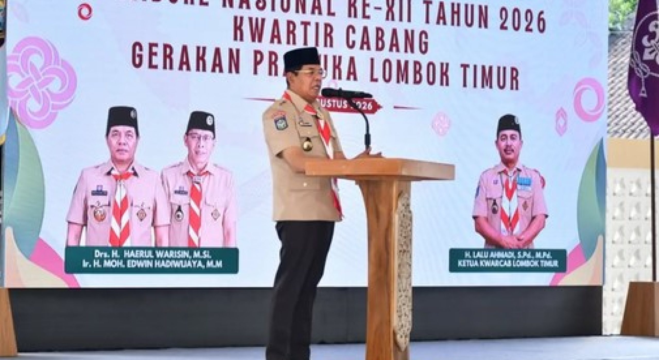 Bupati Warisin Lepas 80 Kontingen Jamnas XII Kwartir Cabang Lombok Timur